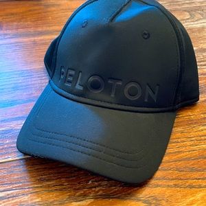 Black Peloton Adjustable Baseball Cap with Red Strep NEW Unisex